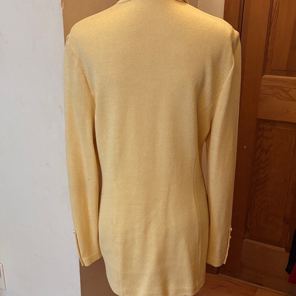 St. John Yellow Blazer with Button Detail. Size 12. - Picture 7 of 10